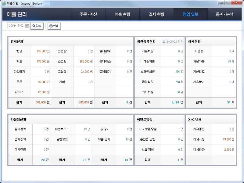 매출관리 - 영업일보